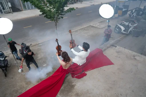 Hậu trường hình cưới lớp nhạc Dương Cầm